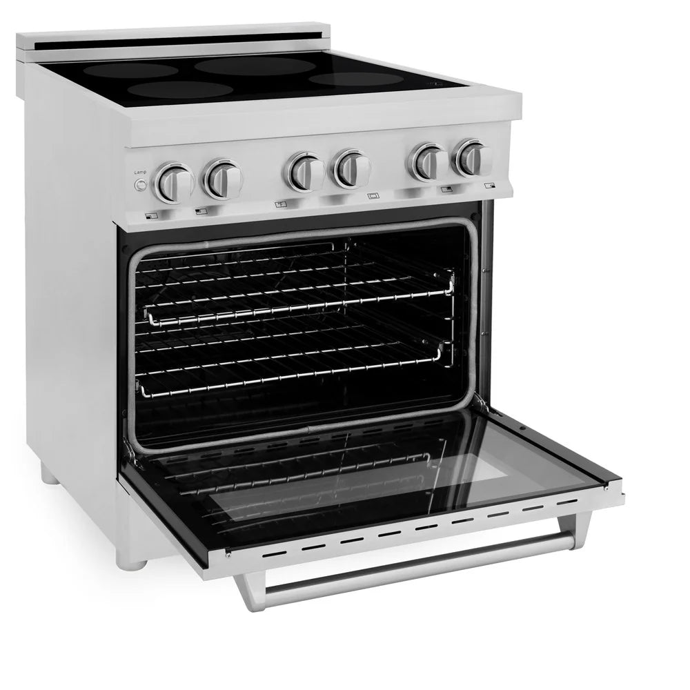 ZLINE 30 Inch 4.0 Cu. Ft. Stainless Steel Induction Range with Fingerprint Resistant Finish - 4 Element Cooktop & Electric Oven (RAINDS SN 30) - Perfect for Modern Kitchens, Home Chefs & Energy-Efficient Cooking