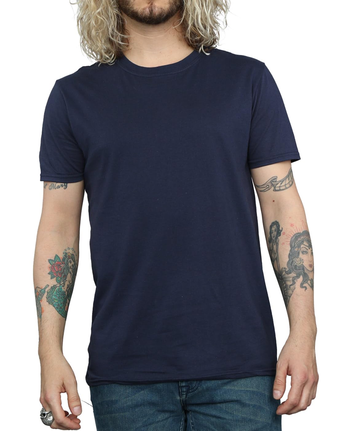 Tom and Jerry Men's Spinning Basketball Graphic T-Shirt - Navy Blue Cotton Tee - Medium Size - Casual Wear & Sports Fan Gift