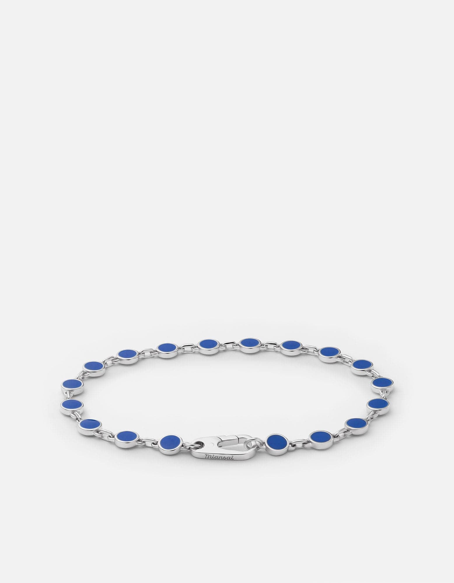 Oz Link Bracelet for Women - Sterling Silver & Blue Beaded Chain Bracelet - Perfect for Everyday Wear, Gifts & Special Occasions