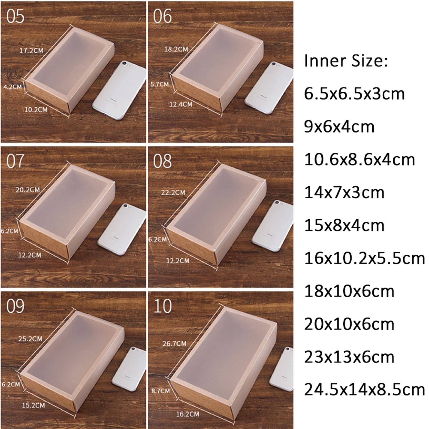 5 Pcs Clear Window Gift Boxes for Wedding Candy & Cake Packaging