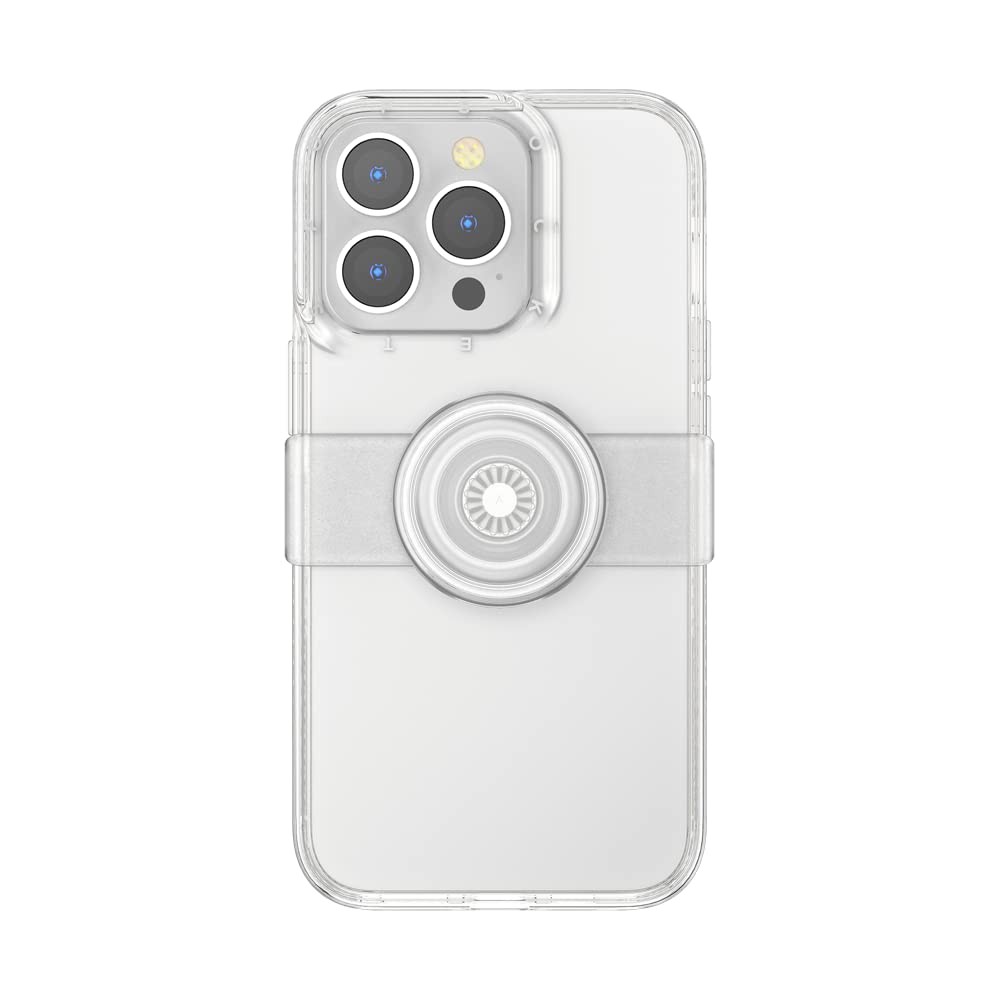 PopSockets iPhone 13 Pro Case with Grip & Slide - Clear Protective Phone Cover for iPhone 13 Pro - Perfect for One-Handed Use, Selfies, and Secure Grip While Commuting