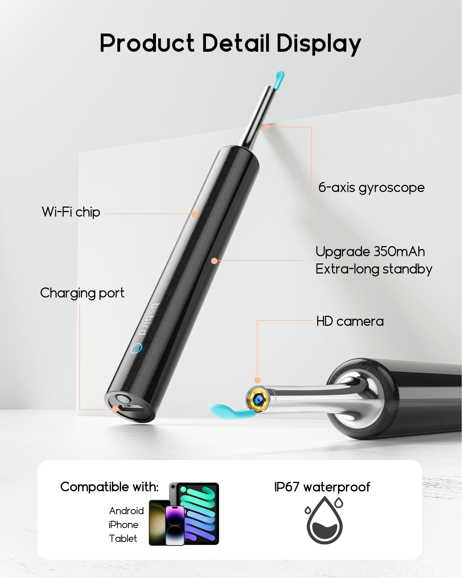 Bebird C3 Ear Wax Removal Camera - 1080P HD Ear Canal Cleaner with 7 Earpicks, 10 Replacement Tips & 3 Inspection Kits | Safe Ear Wax Cleaning Tool for Adults & Kids | Perfect for Home Use, Travel & Daily Ear Hygiene Care