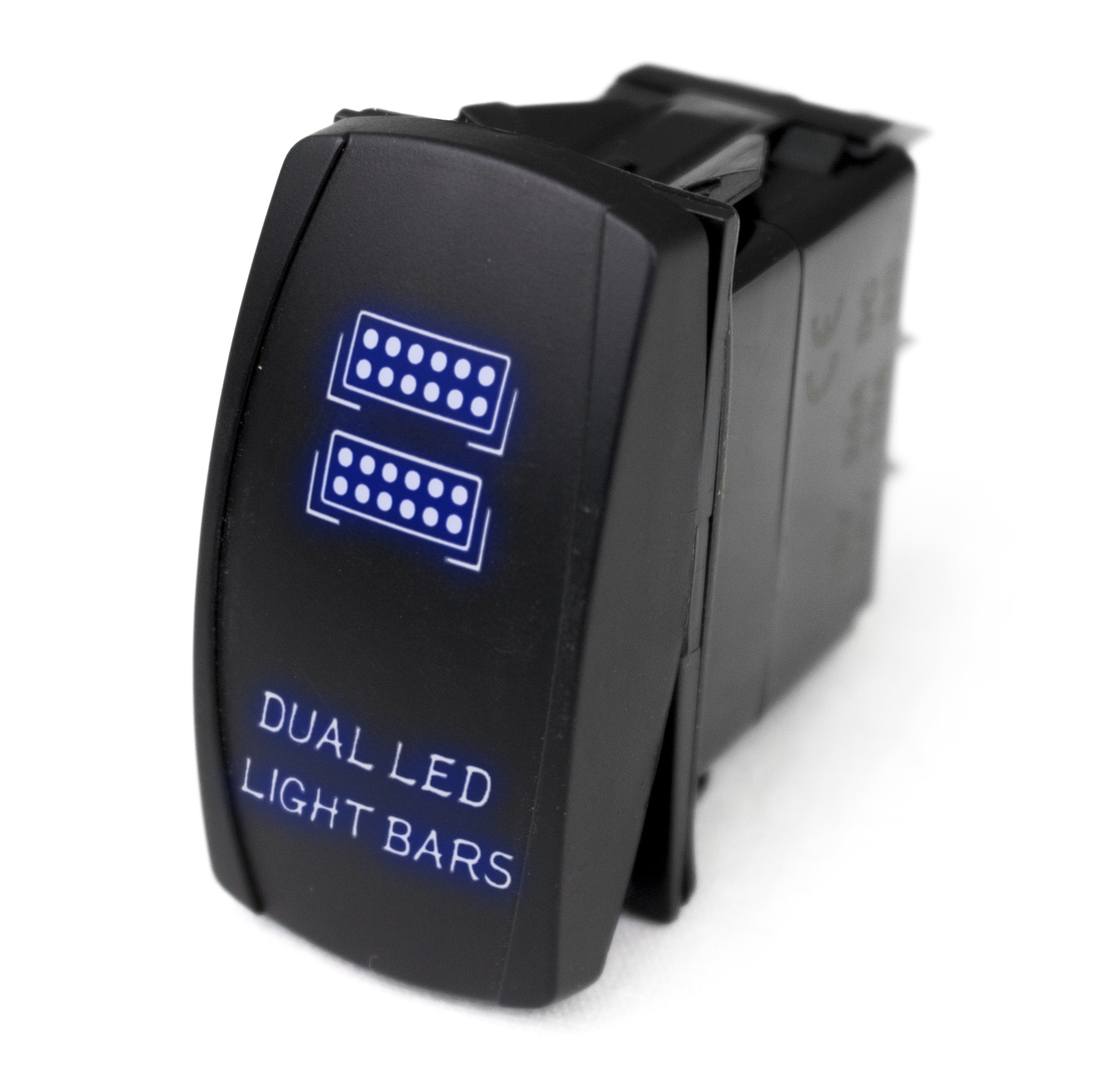 12V 24V Blue LED Rocker Switch - Waterproof On/Off Toggle Switch for Marine, RV, Truck & Automotive Use