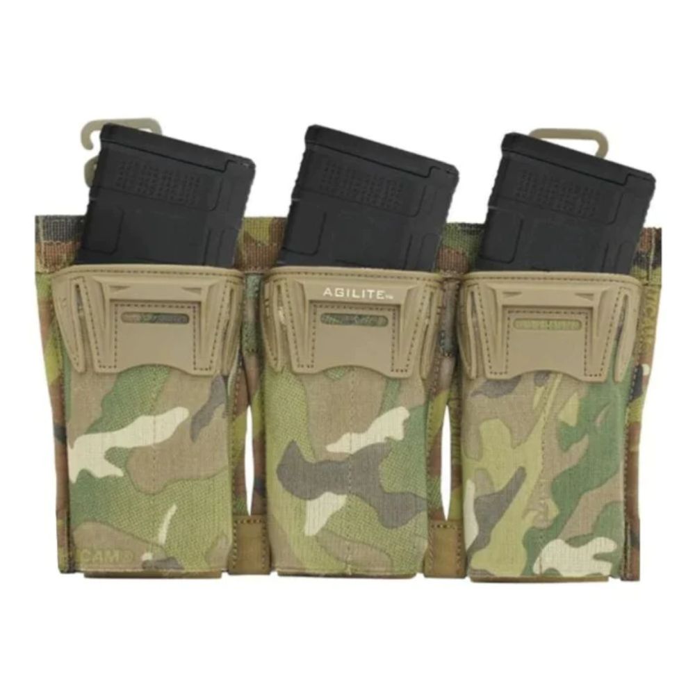 Agilite Pincer Placard - Tactical Triple Magazine Pouch for AR15, M4 & AK47 | Military-Grade MOLLE Compatible Chest Rig | Perfect for Airsoft, Hunting & Outdoor Adventures