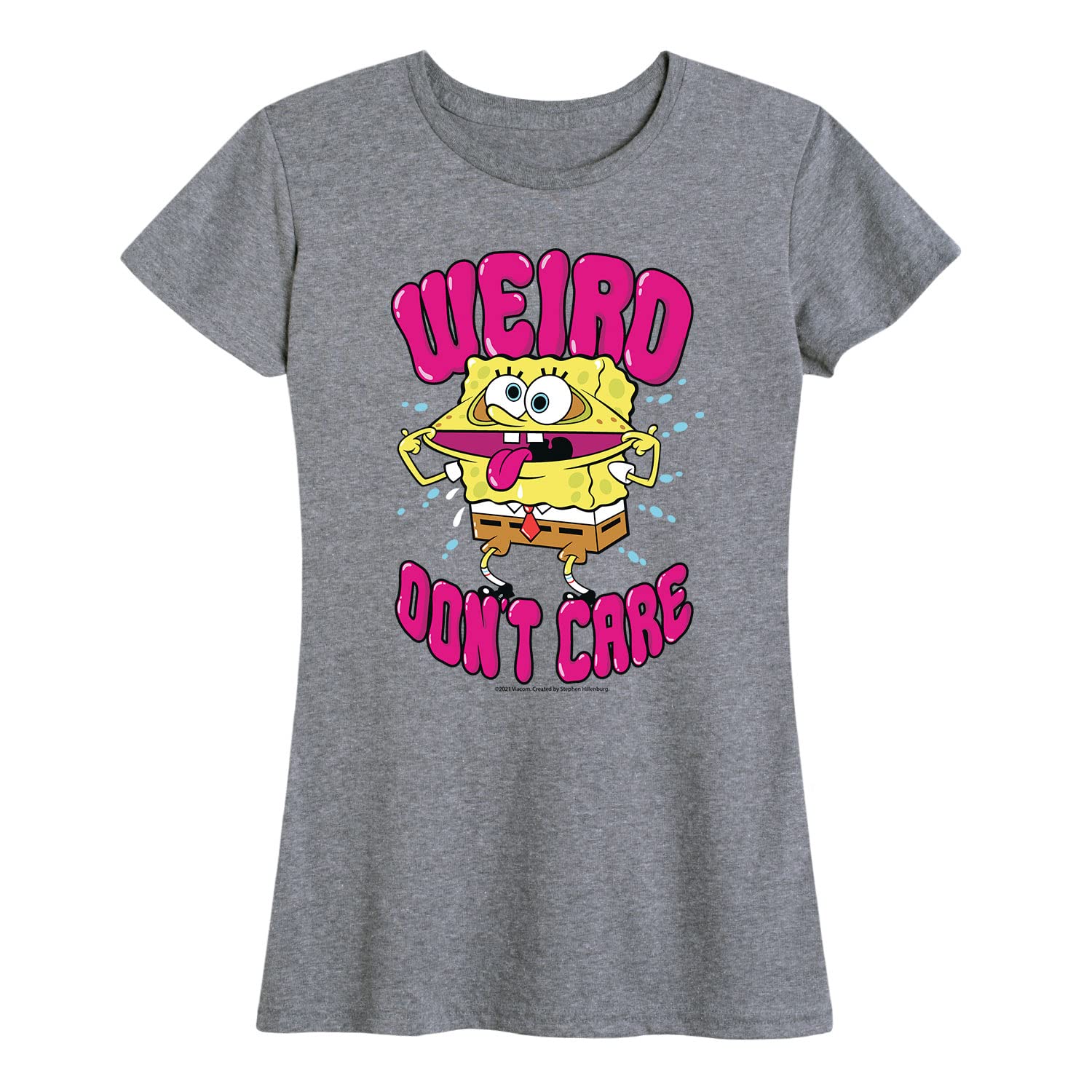 Spongebob Squarepants Weird Graphic T-Shirt for Women - Soft Short Sleeve Cotton Tee - Casual Wear, Cosplay & Funny Gift