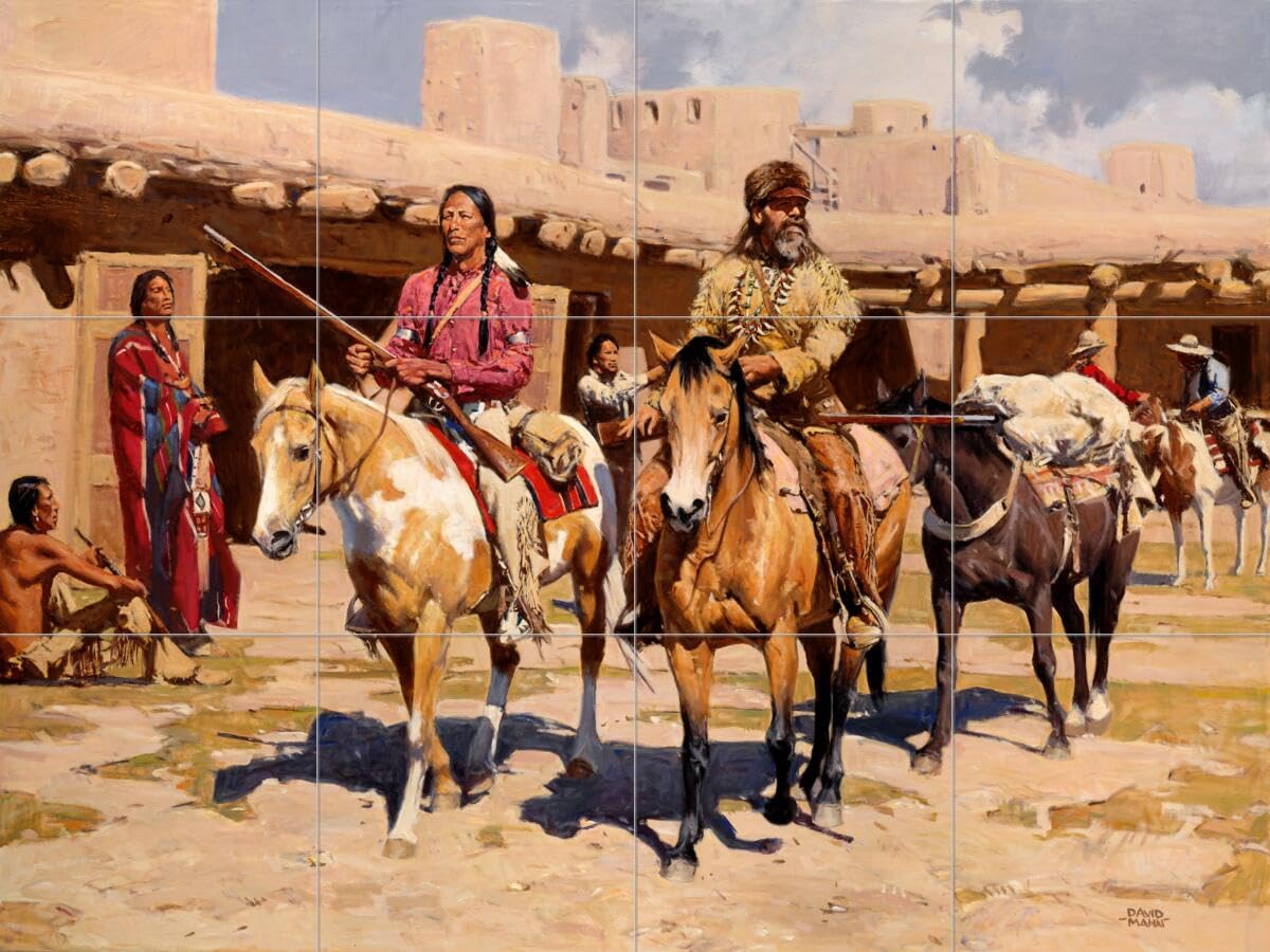 Hand-Painted Ceramic Backsplash Tile Mural - Native American Indian Artwork by David Mann for Kitchen & Bathroom Decor | Perfect for Southwestern Style Home Renovation
