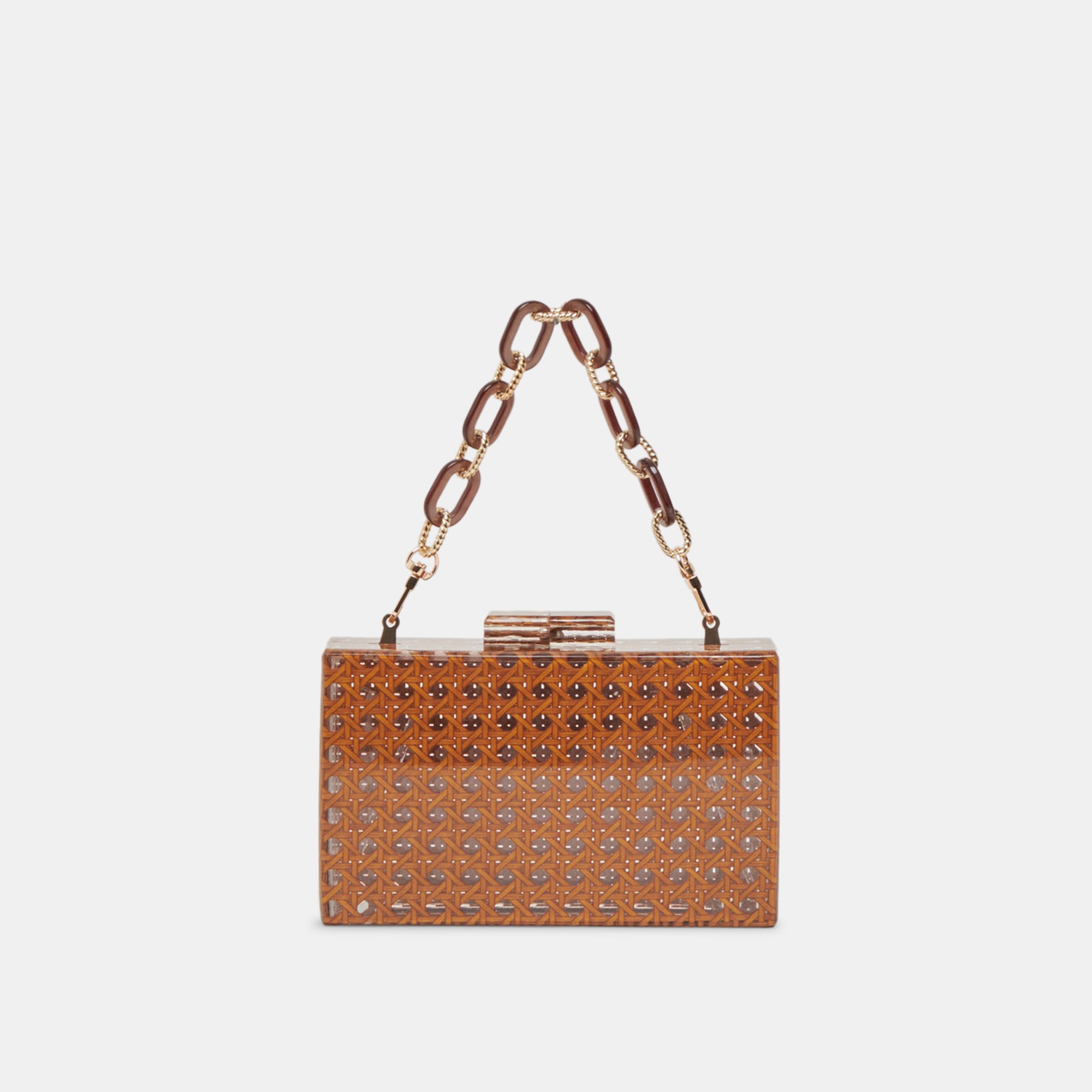 Vintage Brown Multi-Cane Clutch Purse - Stylish Handbag for Women, Perfect for Evening Parties, Weddings & Special Occasions