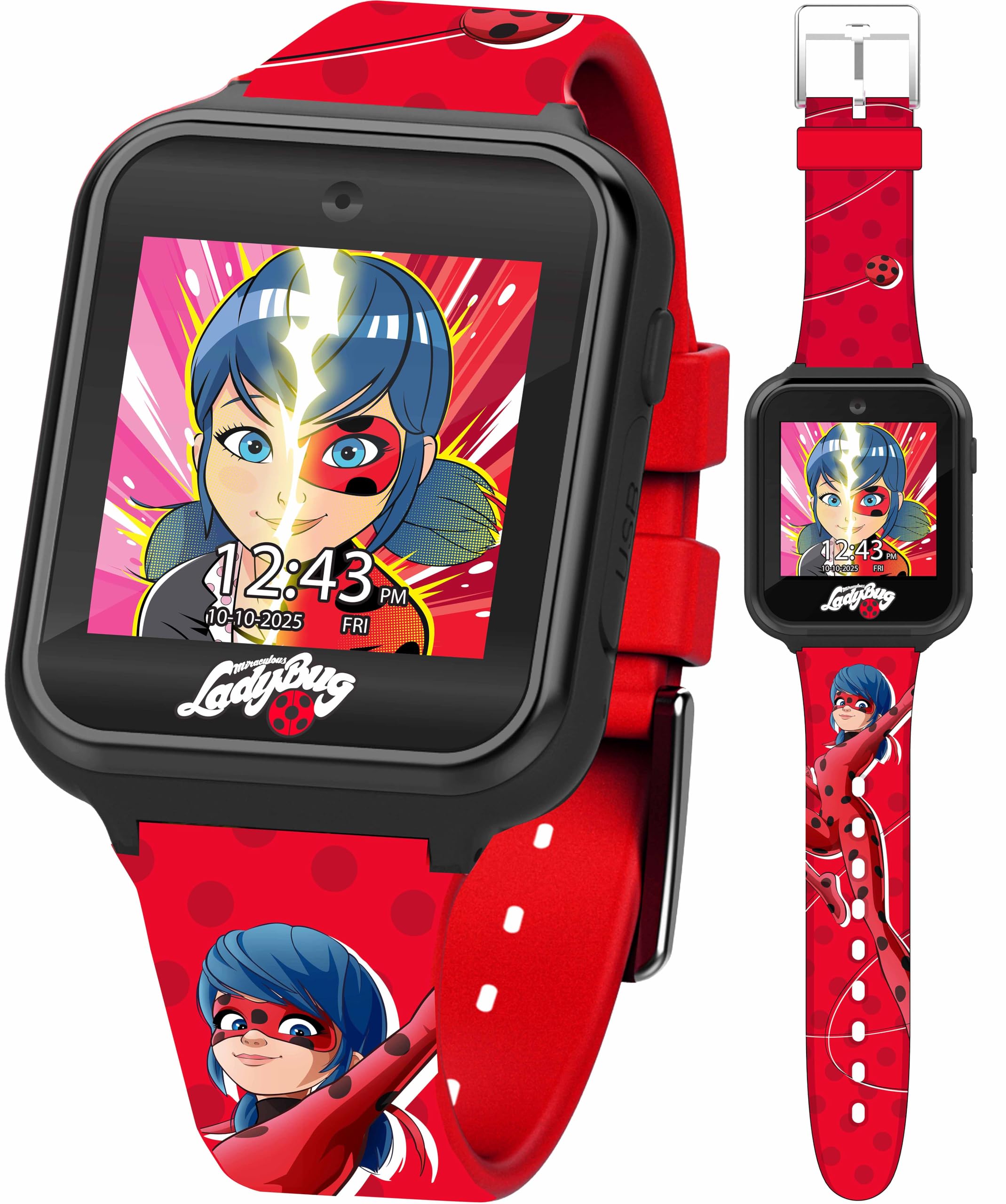 Interactive Smartwatch for Kids - Touchscreen Watch with 10 Changeable Faces, Step Counter, Games, Selfie Camera, Alarm & Timer - Durable Silicone Band Fits 5.5-8 Inch Wrists - Perfect for School, Playtime & Outdoor Activities