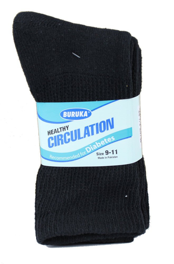 Buruka 3 Pairs Diabetic Socks for Men & Women - Non-Binding Circulation Socks for Swollen Feet, Diabetes & Edema Relief - Perfect for Daily Wear, Travel & Medical Use