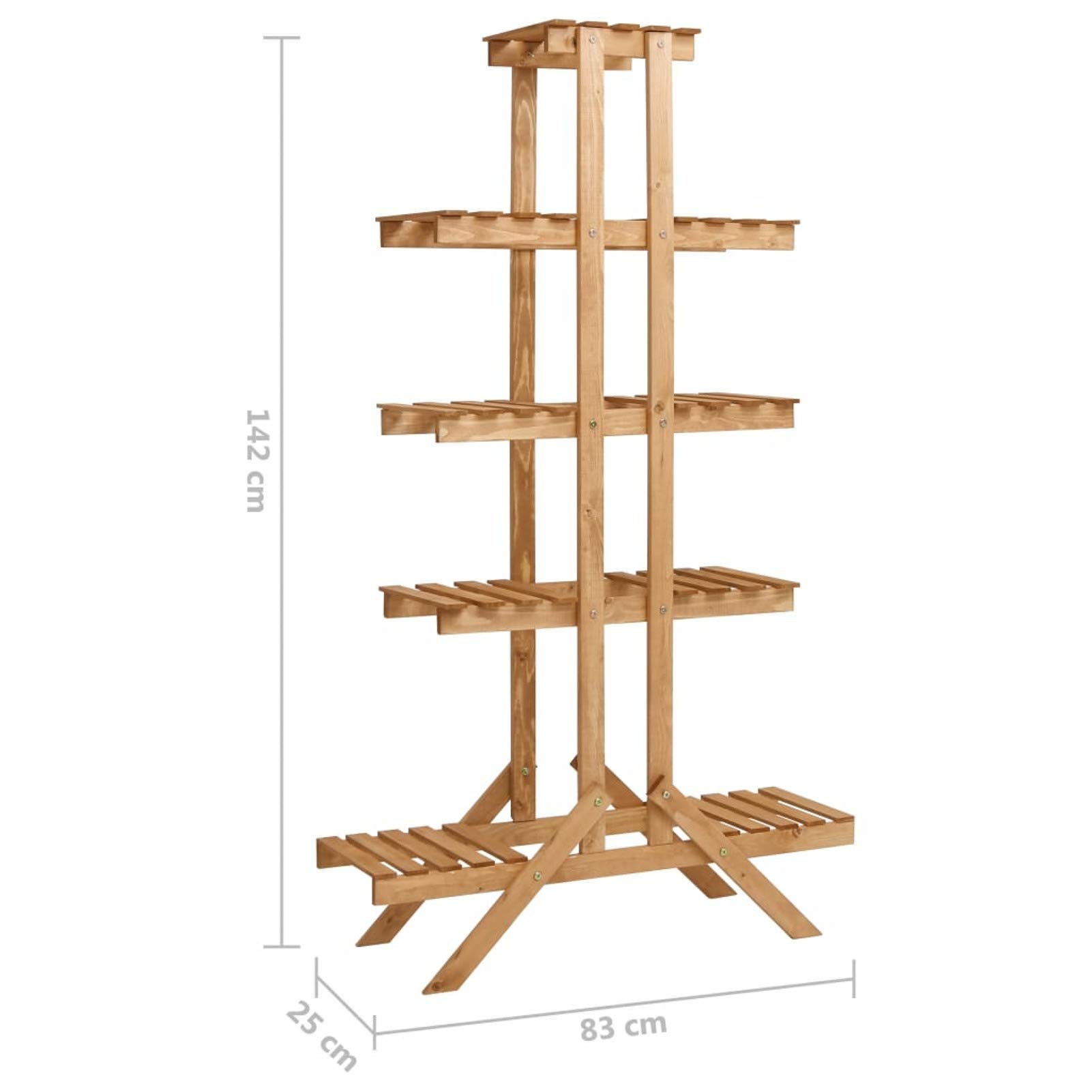 Tidyard 9-Tier Wooden Plant Stand - Firwood Flower Display Rack & Pot Holder for Indoor/Outdoor Use - Perfect for Living Room, Balcony, Garden, Patio - 32.7