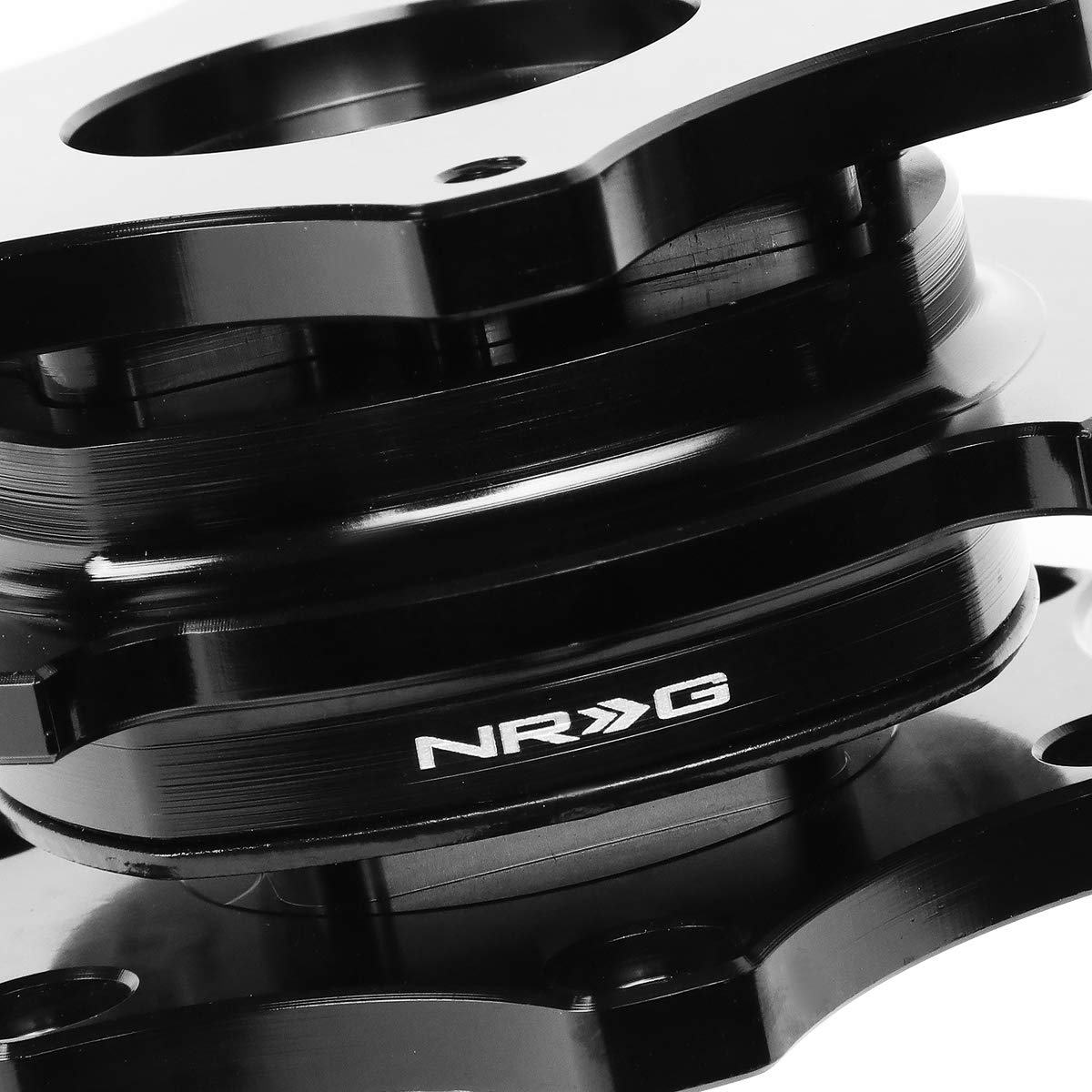 NRG Innovations SRK-R200BK-BK SFI 42.1/6 Certified Quick Release Steering Wheel Adapter - Black | Compatible with Racing Simulators & Custom Car Builds | Perfect for Drifting, Track Days & Gaming Setups