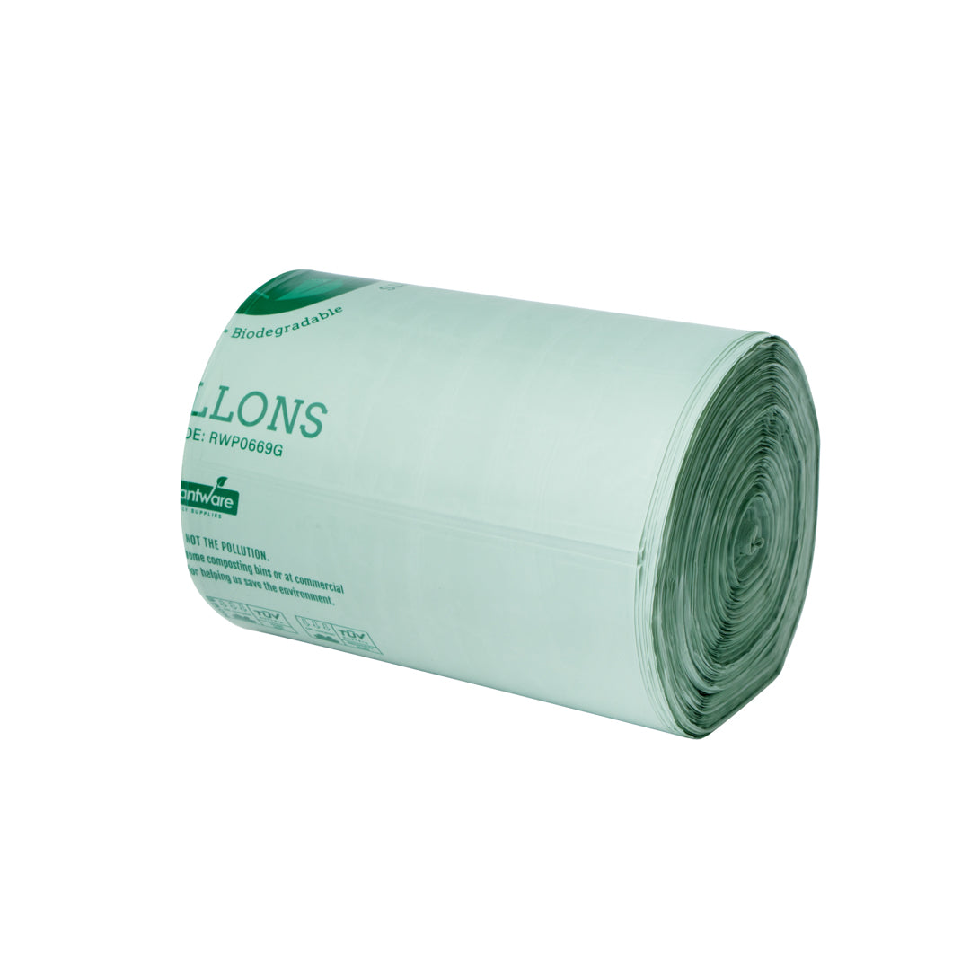 Basic Nature 13 Gallon Green Compostable Trash Bags - 100 Count Eco-Friendly Kitchen & Yard Waste Liners for Home & Office Use
