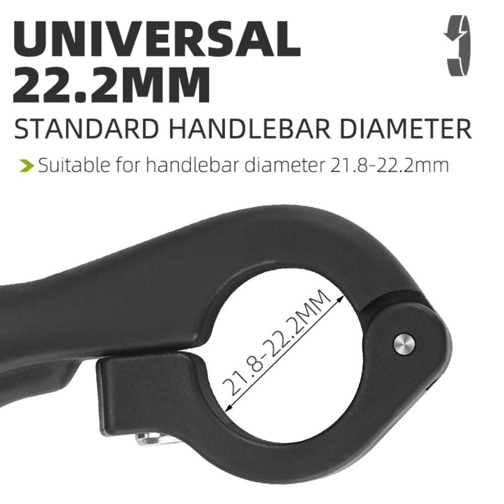 NUHUi Ergonomic Mountain Bike Handlebar Extenders - Lightweight MTB Inner Bar Ends with Fluorescent Lamp for Enhanced Grip & Safety - Perfect for Trail Riding, Commuting & Night Cycling (Small Size)