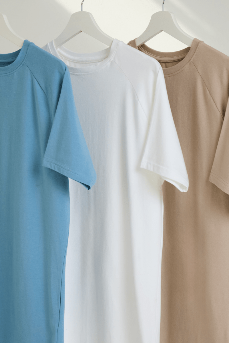 3 Pack Athletic Fit Crew Neck T-Shirts for Men - Breathable Moisture Wicking Workout Shirts in Blue, White & Sand | Gym, Running & Casual Wear