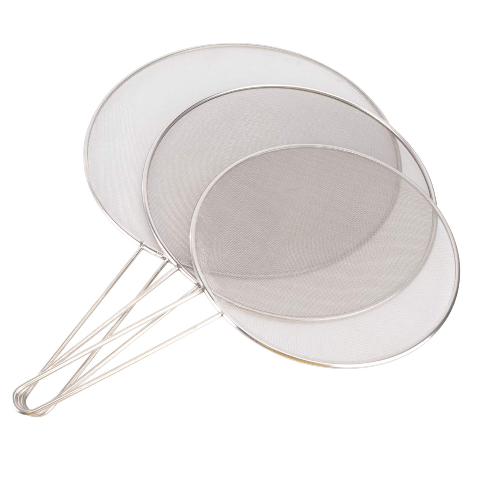 Stainless Steel Mesh Splatter Screen Set - 3-Piece Grease Guard for Frying Pans (25cm, 30cm, 33cm) | Hot Oil Splatter Protector, Cooking Safety Cover | Perfect for Stovetop Cooking, Deep Frying & Kitchen Safety