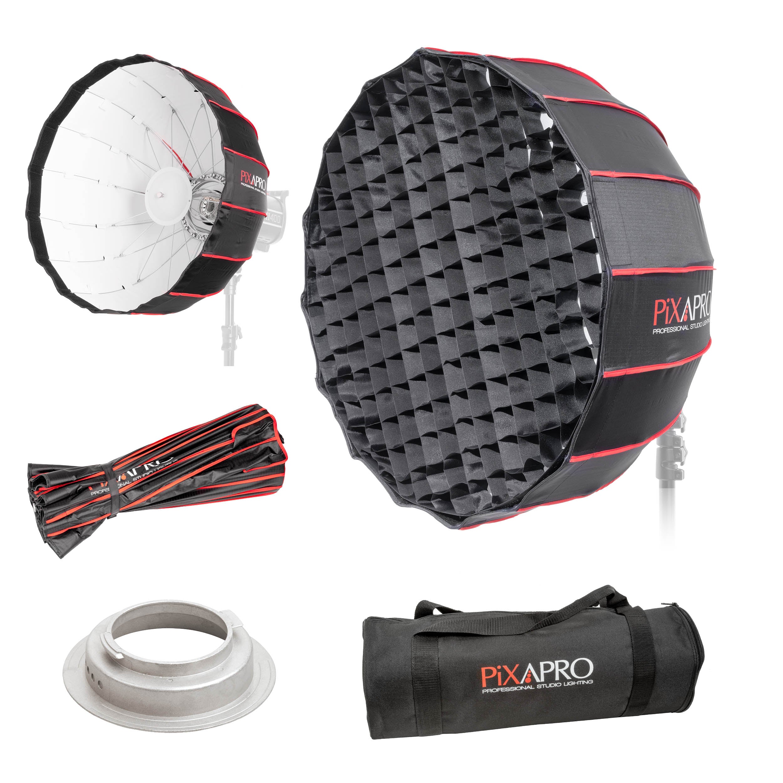 65cm Large Parabolic Softbox for Photography - Easy Open Design, Professional Studio Lighting for Portraits, Product Shoots & YouTube Videos