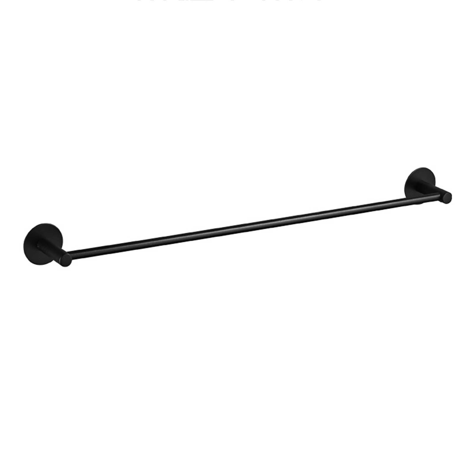 STORIMO Stainless Steel No-Drill Towel Rack - Single Rod Bathroom Towel Bar - Rustproof Black Towel Holder for Bath, Kitchen & Toilet Organization - Perfect for Small Spaces & Modern Home Decor