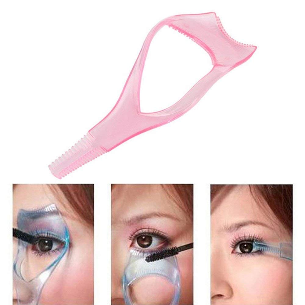 Salon Ultimate 3-in-1 Mascara Applicator Tool - Eyelash Shield & Comb Brush for Easy Upper & Lower Lash Application - Perfect for Women & Girls (Pink) | Ideal for Professional Makeup & At-Home Beauty Routines