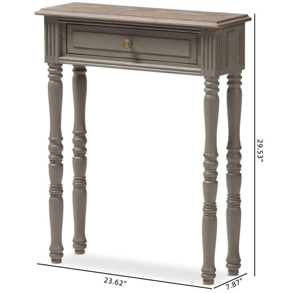 BOWERY HILL Brown 1-Drawer Console Table - Entryway Sofa Table, Hallway Accent Table for Living Room & Bedroom Decor