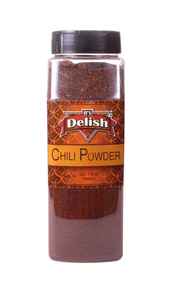 Its Delish Premium Dark Chili Powder - 20.75 Oz (588g) Large Glass Jar - Authentic Mexican Spice for Cooking, BBQ, Tacos & Hot Sauce Making