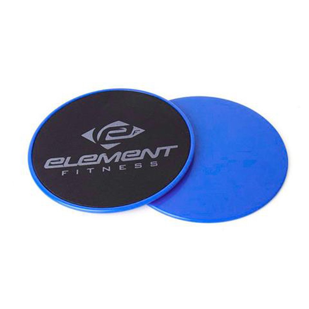 Element Fitness XL Power Gliding Discs Set - 9 Inch Non-Slip Exercise Sliders for Home Workouts, Core Training & Full Body Fitness - Perfect for Hardwood Floors & Carpet Use