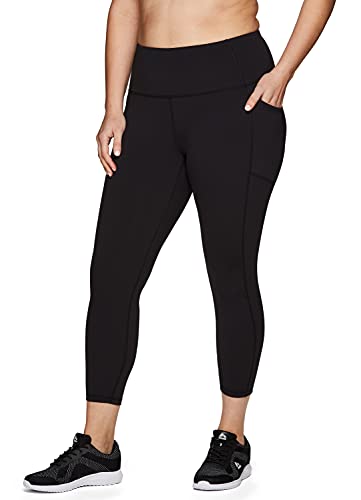 RBX Active Women's Plus Size Stretch Yoga Pants - High Waist Workout Leggings for Running, Gym & Yoga | Comfortable Full Length & Ankle Length Fitness Tights for Plus Size Women | Perfect for Workouts, Lounge & Everyday Wear