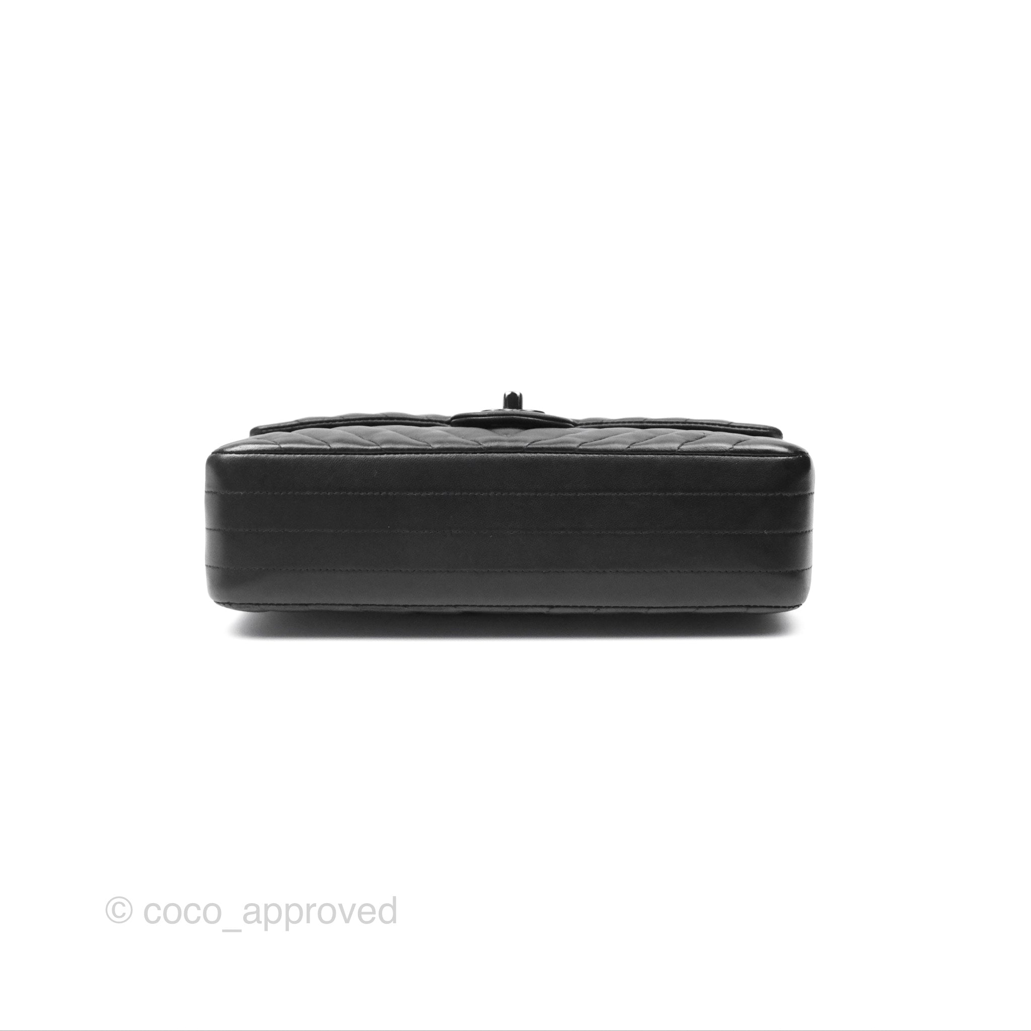 Chanel Classic Medium Flap Bag Chevron So Black Calfskin Leather - Perfect for Evening Events & Luxury Fashion Accessories