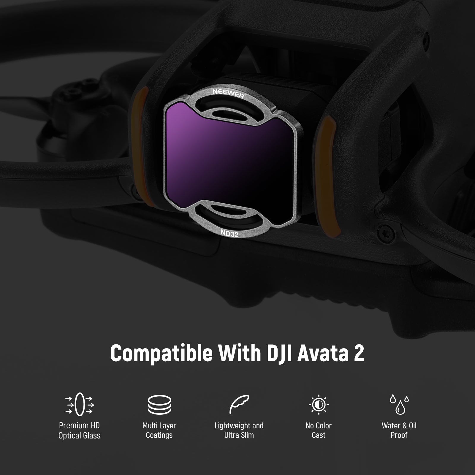 NEEWER FL A28 6-Pack Snap-On ND & UV Filter Kit for DJI Avata 2 Drone - Perfect for Aerial Photography, Cinematic Shots & Outdoor Flying