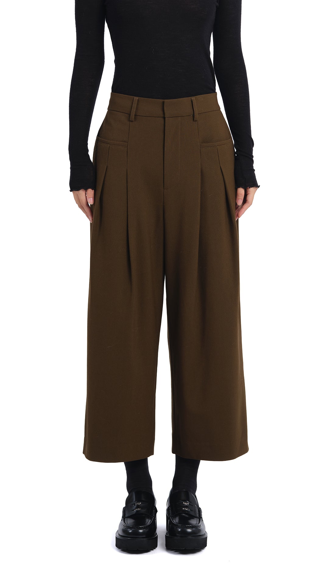 Stylish Wide Leg Ankle Pants for Women - Comfortable High Waisted Trousers with Pockets | Perfect for Office, Casual Outfits & Travel