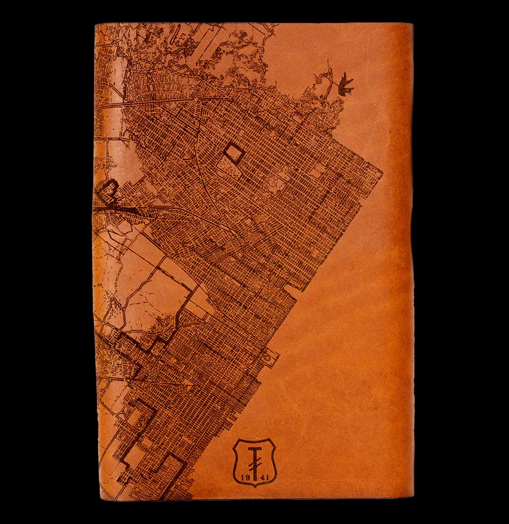 Leather Los Angeles Map Journal - Travel Notebook, Gift for Travel Lovers, Perfect for Road Trips & Adventure Planning