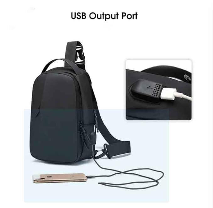 Anti Theft Travel Backpack with USB Charging Port - Waterproof Lightweight Sling Bag for Men & Women - Perfect for Hiking, Commuting & Everyday Use