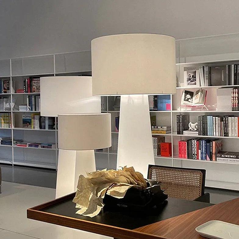 Modern White Large Cylindrical Decorative Floor Lamp for Living Room - Elegant Standing Light for Bedroom, Office & Home Decor