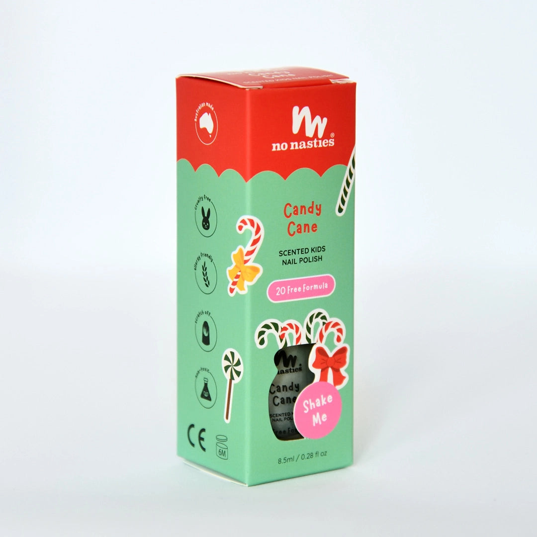 Water-Based Candy Cane Scented Scratch-Off Nail Polish for Kids - Shimmery Pastel Green | Safe, Non-Toxic & Easy to Remove | Perfect for Birthday Parties, Playdates & DIY Nail Art
