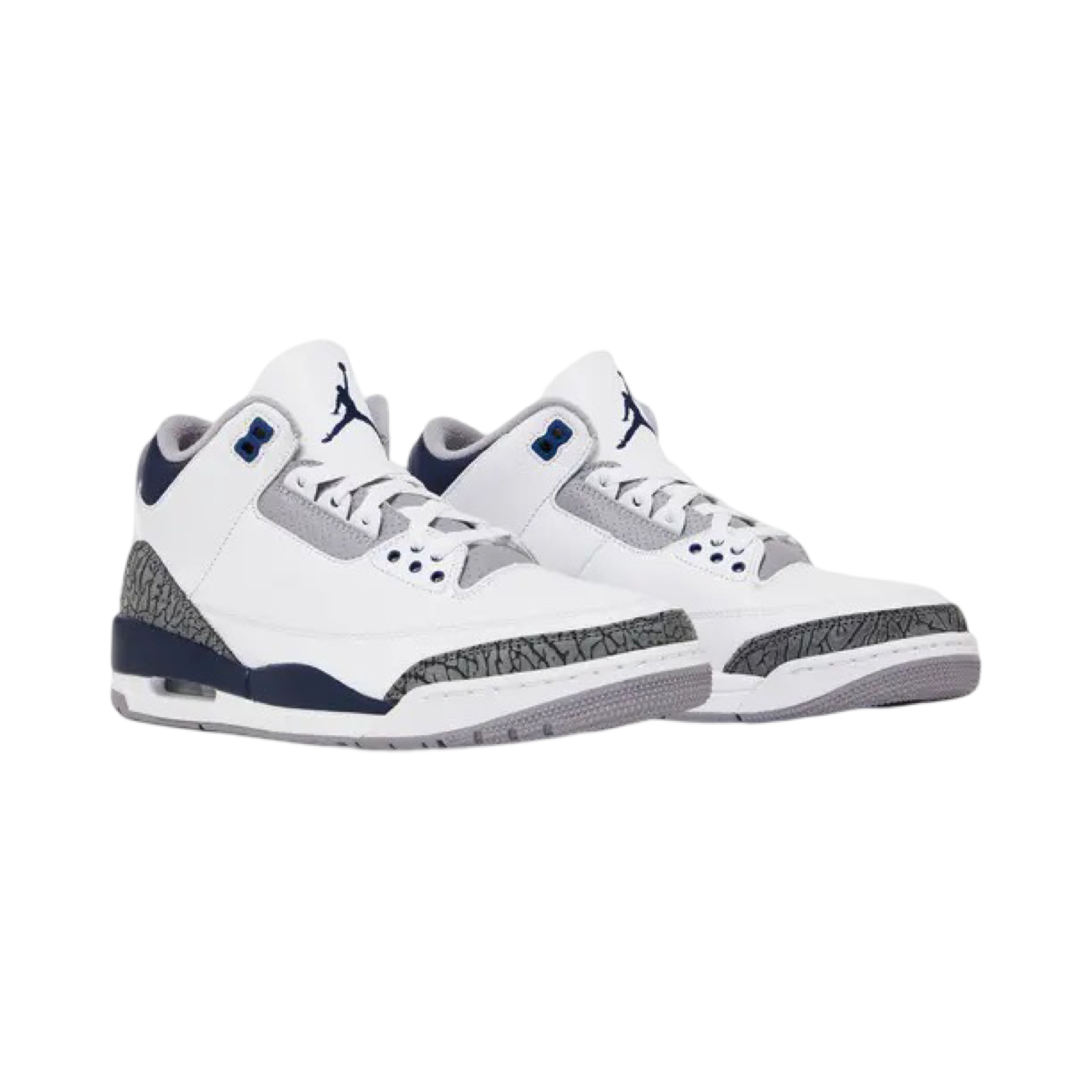 Air Jordan 3 Retro Sneakers - White & Midnight Navy Basketball Shoes for Men - Comfortable Casual & Streetwear Fashion - Perfect for Basketball, Gym Workouts & Everyday Wear