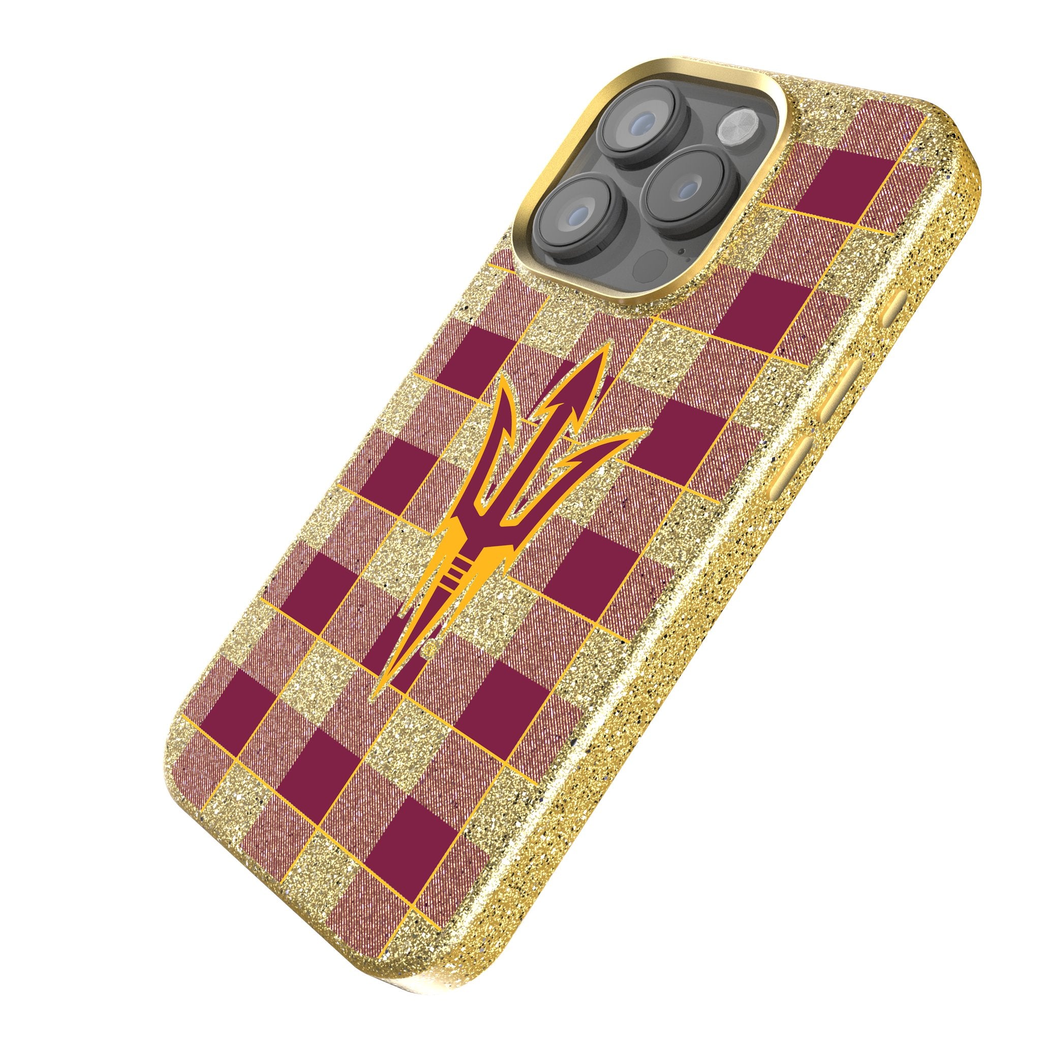 Arizona State University Sun Devils Plaid Rhinestone Phone Case - Stylish & Protective iPhone Cover for ASU Fans, Perfect for Game Day & School Spirit