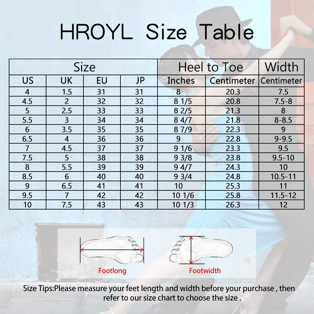 HROYL Women's Rhinestone Ballroom Dance Shoes - Latin Salsa Practice & Performance Shoes YCL388 | Perfect for Dance Competitions, Weddings & Social Events