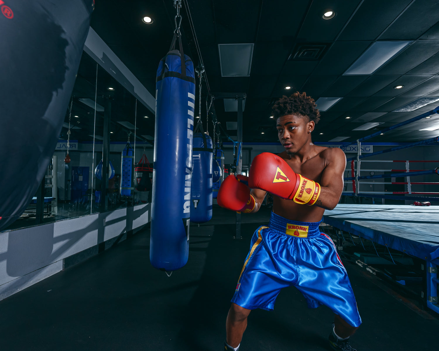 KRONK Boxing Gym Professional Leather Training & Sparring Gloves for Men & Women - Perfect for Boxing, MMA, Kickboxing, and Fitness Training