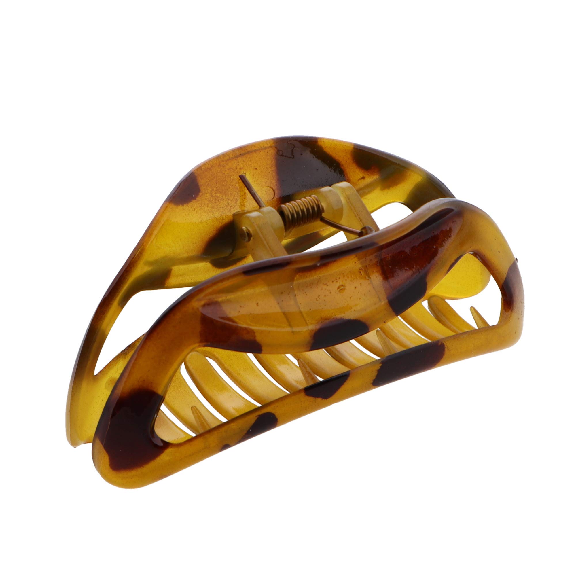 3.5 Inch Gold Leopard Print Acrylic Jaw Clip Hair Claw for Women - Perfect for Casual, Office, and Party Hairstyles