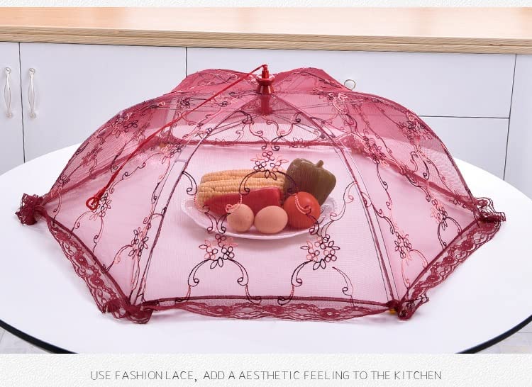 Lace Food Serving Covers - Foldable Dustproof Mesh Food Protector for Rice, Meals & Vegetables | Perfect for Picnics, Parties & Outdoor Dining