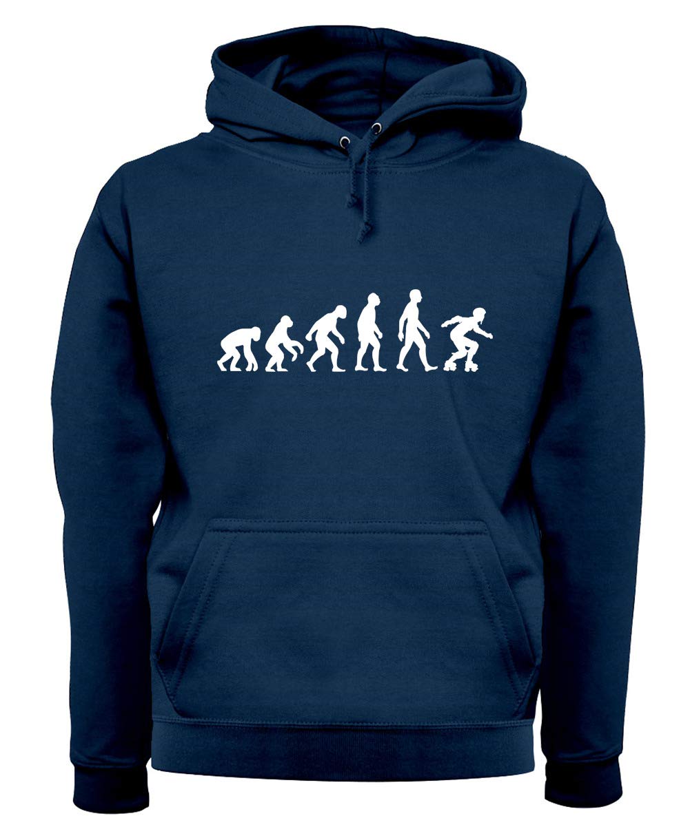 Evolution of Man Roller Derby Unisex Premium Hoodie - Soft Cotton Pullover Sweatshirt for Men & Women - Perfect for Skating, Gym & Casual Wear