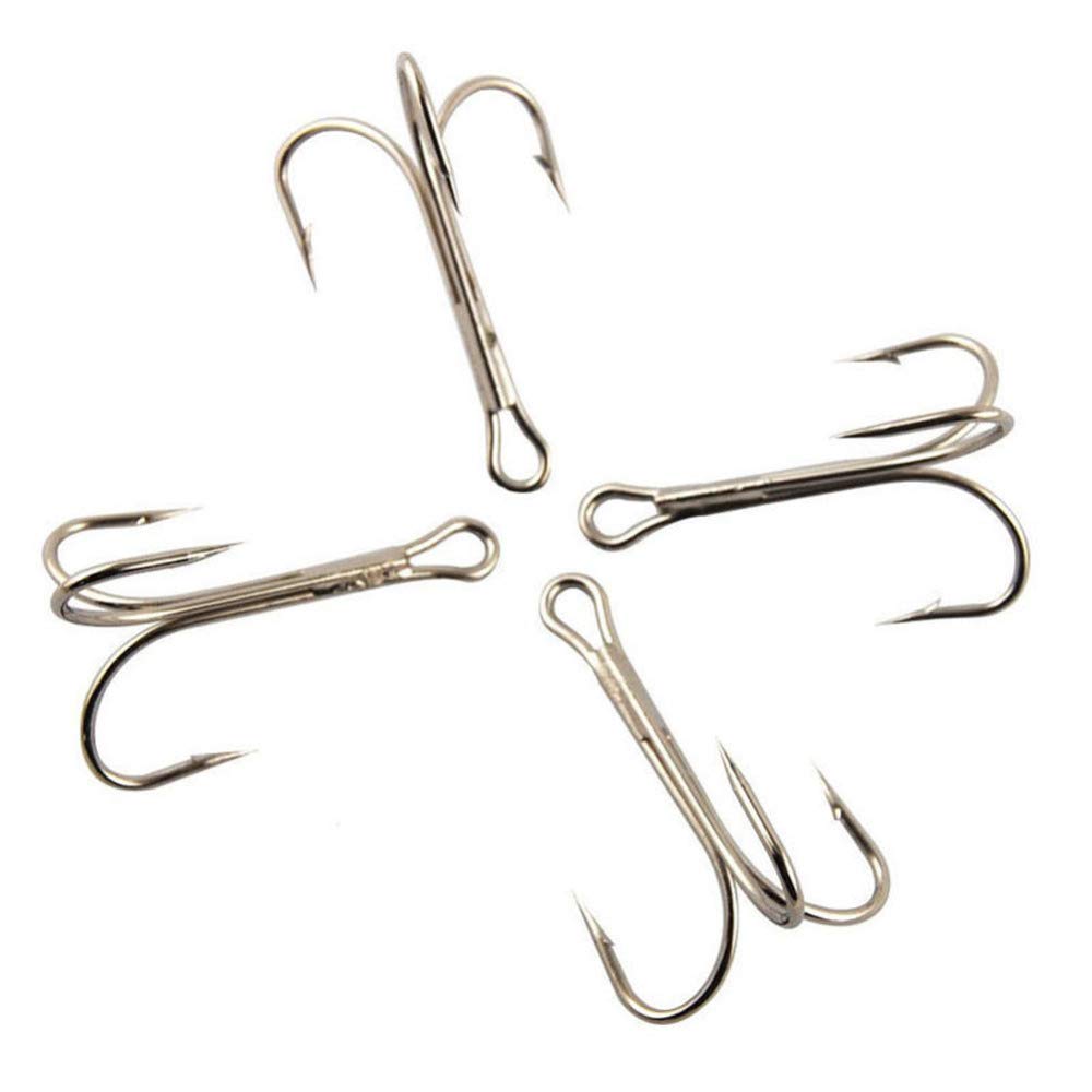 Premium Saltwater Treble Fishing Hooks - High Carbon Steel, Super Sharp Triple Barbed Design (Sizes 1-18) for Bass, Trout & Saltwater Fishing - Ideal for Lures, Bait Fishing & Offshore Angling
