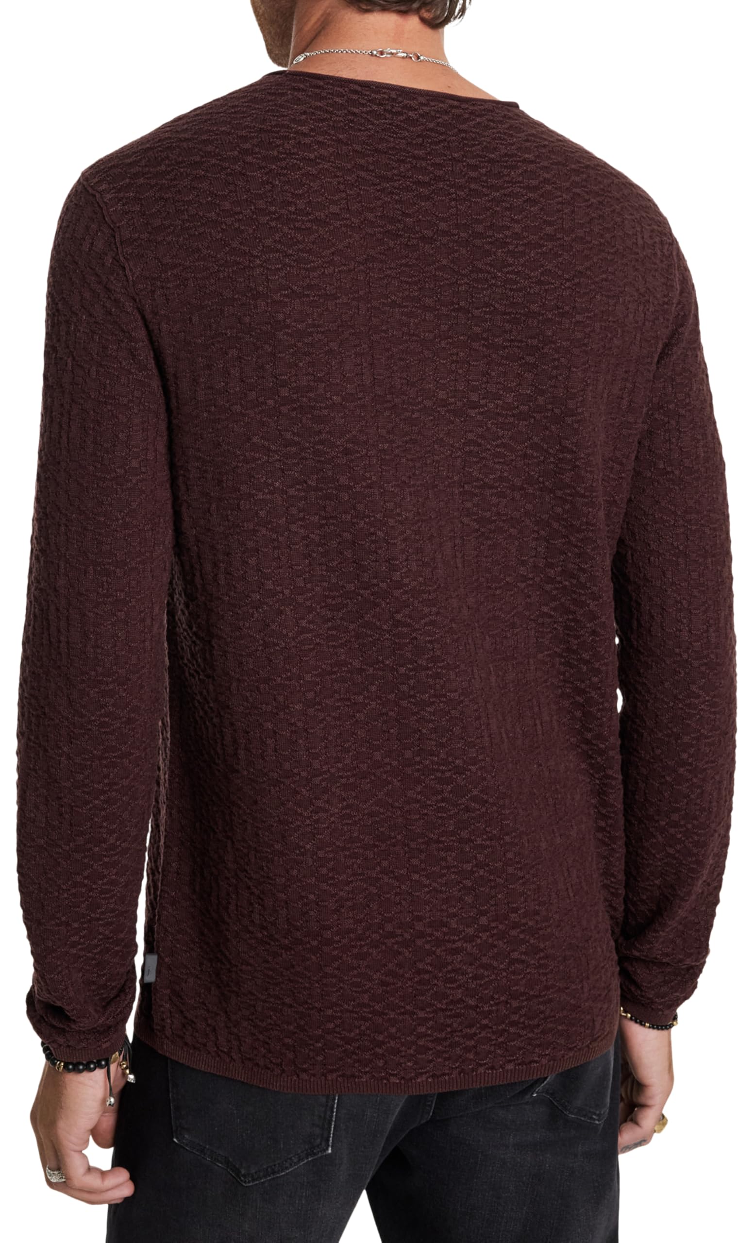John Varvatos Men's Riley Crew Neck Sweater - Premium Soft Cotton Knit Pullover for Casual & Business Wear - Perfect for Office, Dates & Fall Outfits