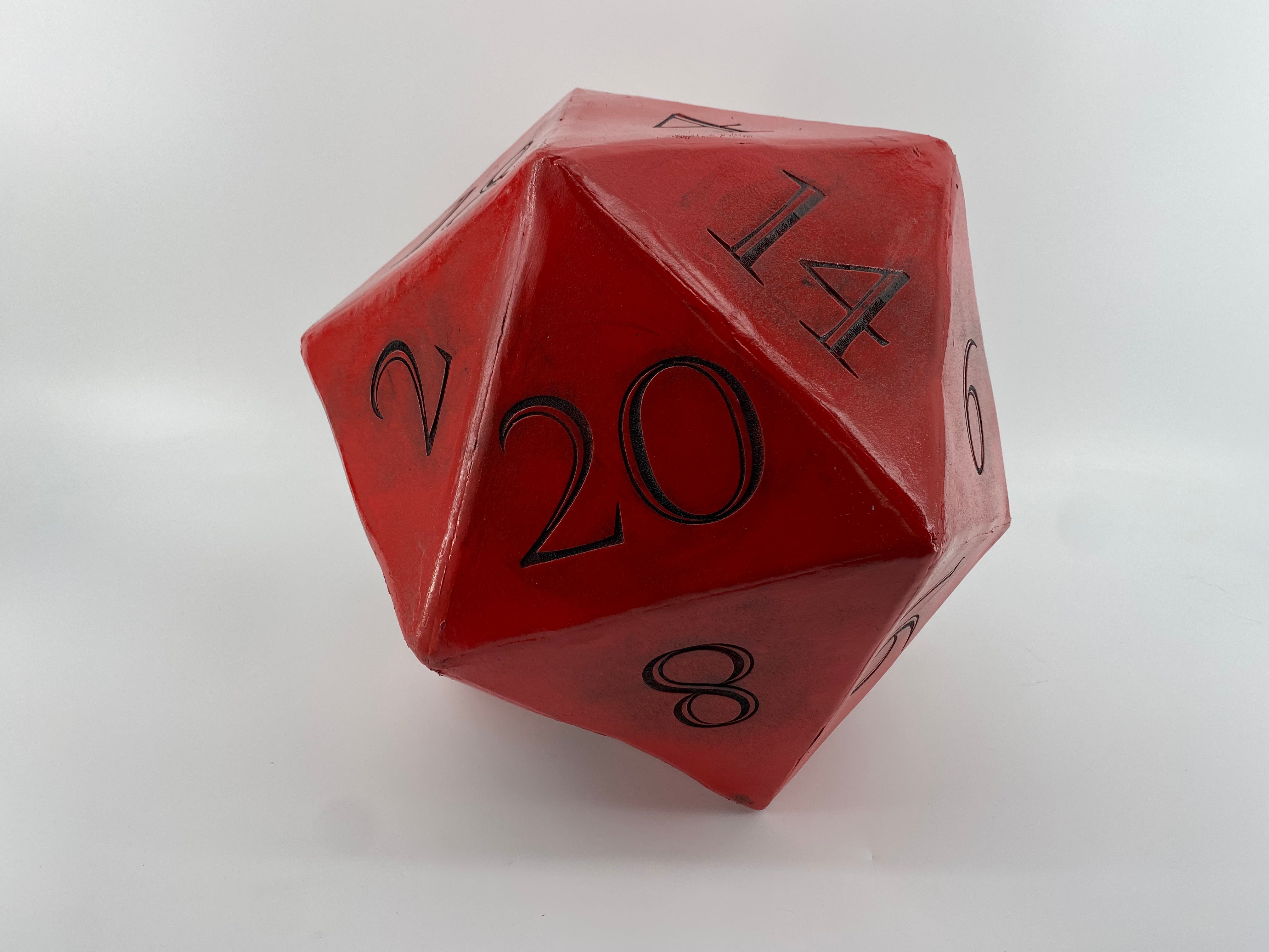 Giant D20 Dice - 10 Inch Large Display Prop for Tabletop RPGs, Dungeons & Dragons, Gaming Decor, and Collectible Displays