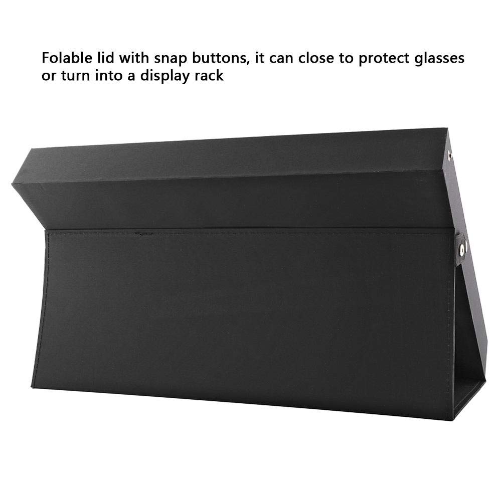 YUYTE 18 Grid Sunglasses Display Case & Eyewear Organizer - Foldable Glasses Storage Rack, Watch & Jewelry Tray - Perfect for Retail Stores, Home Organization & Travel Accessories