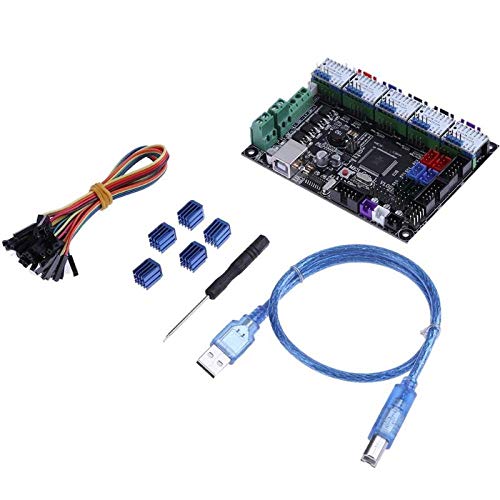 MKS Gen V1.0 3D Printer Control Board with 5x TMC2130 V1.1 Stepper Motor Drivers - Compatible with Ramps 1.4 for DIY 3D Printing, CNC Machines & Robotics Projects