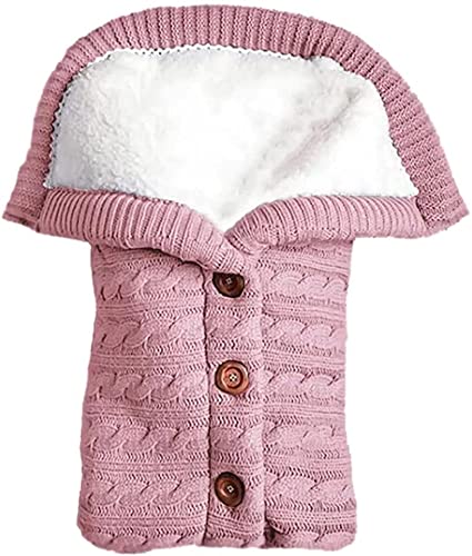 Soft Fleece Baby Swaddle Blankets for Boys & Girls - Unisex Infant Receiving Blankets, Thick Knit Stroller Wraps, Cozy Nursery Accessories (Pink) - Perfect for Newborn Sleep, Swaddling & On-the-Go Comfort