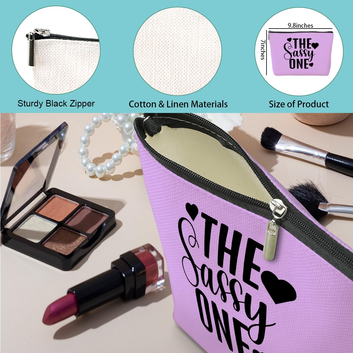 3 Pcs Funny Girls Trip Makeup Bags - Cute Cosmetic Bags for Women, Bestie Friendship Gifts for Birthday, Christmas, Bachelorette Party & Wedding - Perfect for Travel, Vacation & Weekend Getaways with Friends