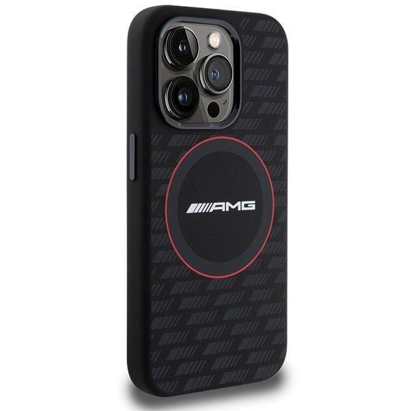 Premium Mercedes AMG Carbon Fiber Design Liquid Silicone Case with MagSafe for iPhone 15 Pro (6.1