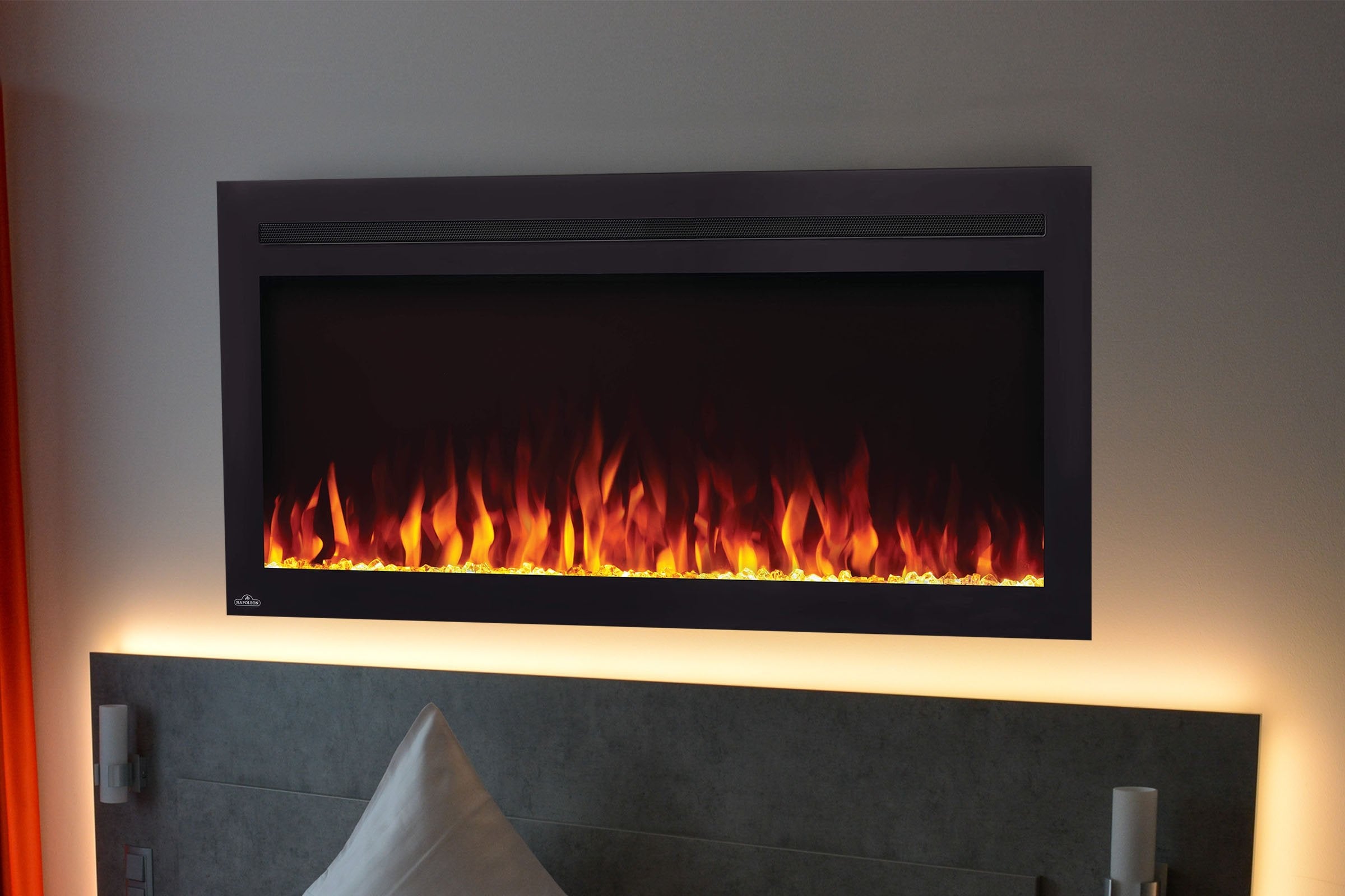 Napoleon PurView 42 Inch Wall Mount or Recessed Electric Fireplace - Modern Heating Solution for Living Room, Bedroom & Office Spaces