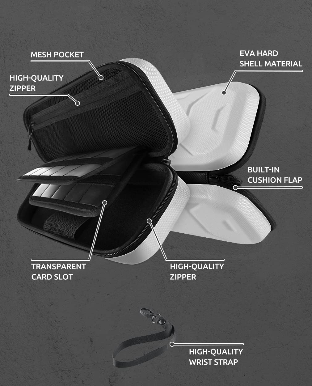 Nintendo Switch Carrying Case for OLED Model - Mumba Plus Version Protective Travel Pouch with Large Storage Capacity (White) | Perfect for Gaming On-The-Go, Travel Protection & Switch Accessories Organization